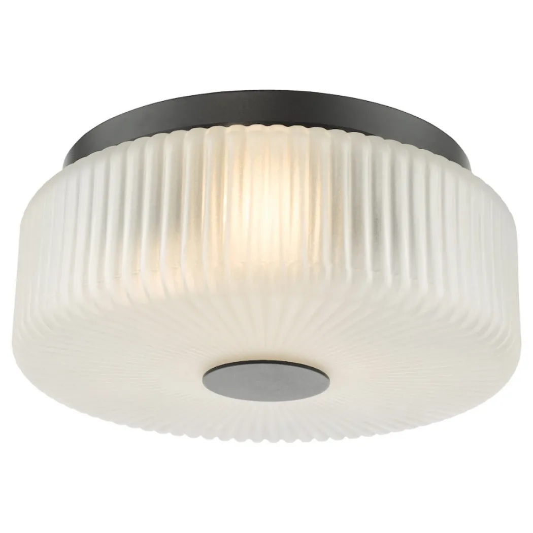 Twyman 3-Light Satin Black IP44 Flush Ceiling Light