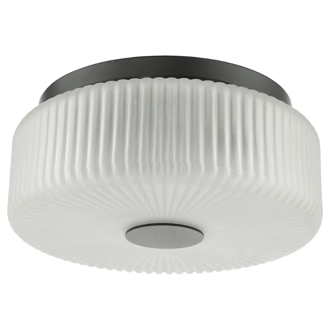 Twyman 3-Light Satin Black IP44 Flush Ceiling Light