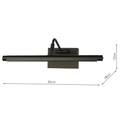 Tyrus Satin Black 35Cm LED Picture Light