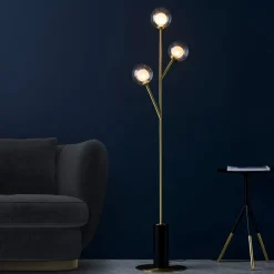 Udo 3 Light satin Brass Floor lamp