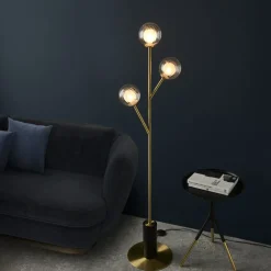 Udo 3 Light satin Brass Floor lamp