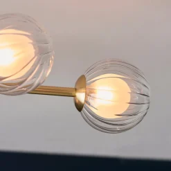 Udo 6 Light Satin Brass Semi Flush Ceiling Light
