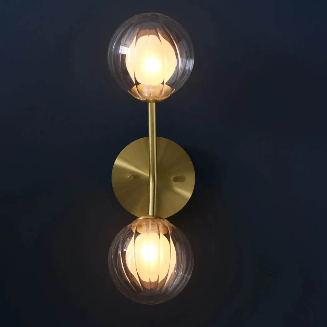Udo 2 Light Satin Brass Wall Light