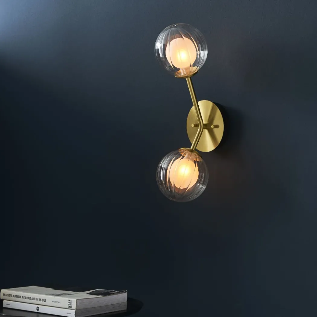 Udo 2 Light Satin Brass Wall Light