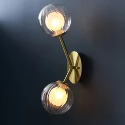 Udo 2 Light Satin Brass Wall Light
