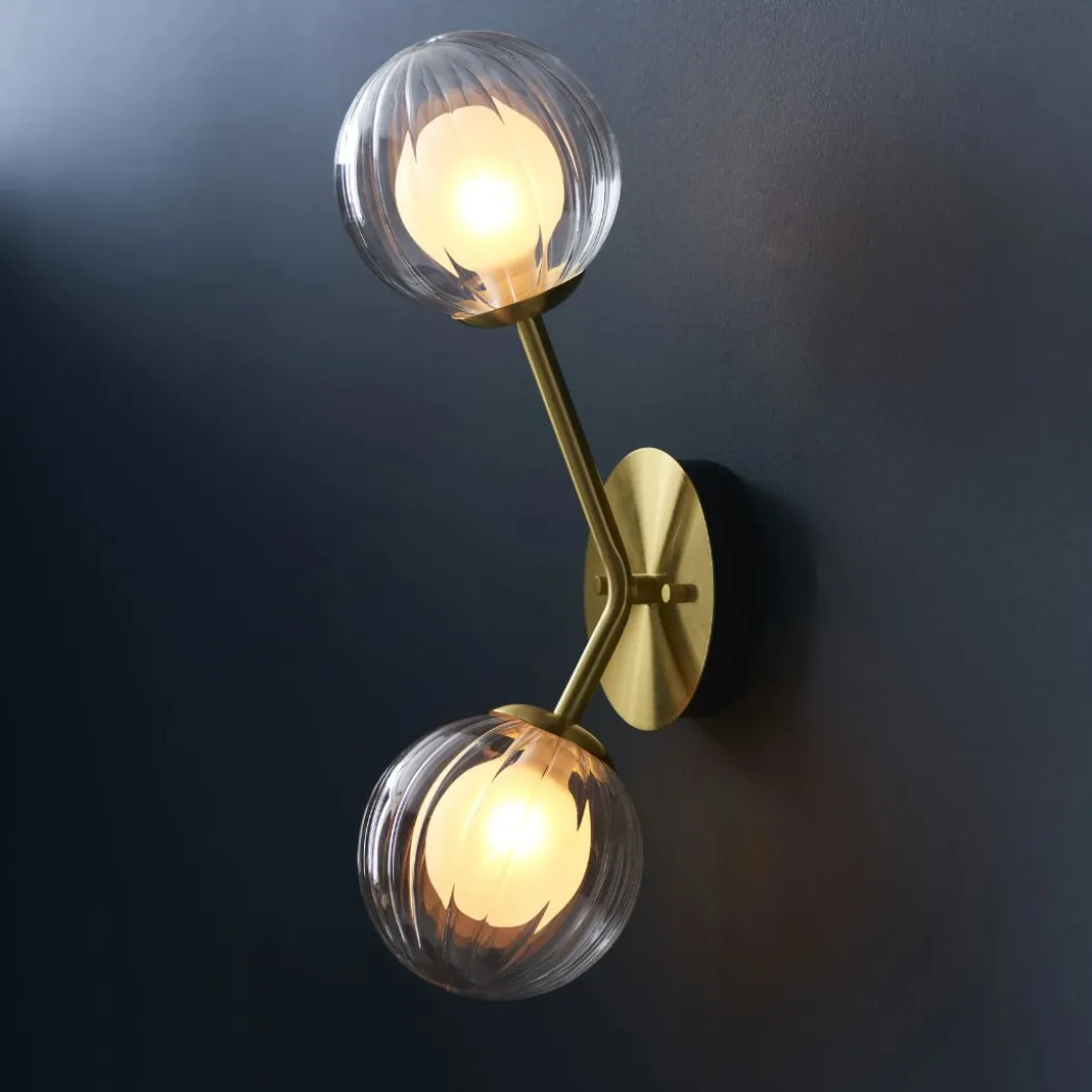 Udo 2 Light Satin Brass Wall Light