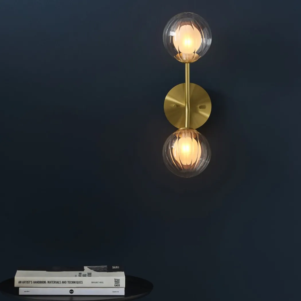 Udo 2 Light Satin Brass Wall Light
