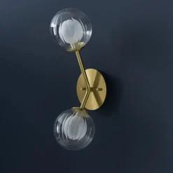 Udo 2 Light Satin Brass Wall Light