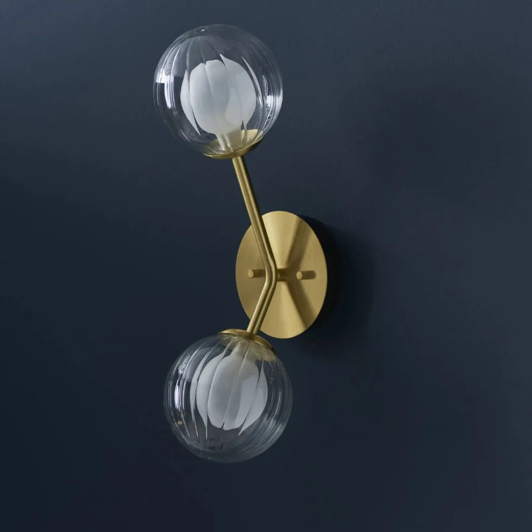 Udo 2 Light Satin Brass Wall Light