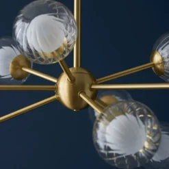 Udo 9 Light sating Brass Ceiling Pendant