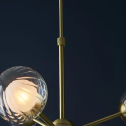 Udo 9 Light sating Brass Ceiling Pendant