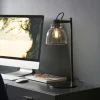 Urban Matte Black & Glass Desk Table Lamp