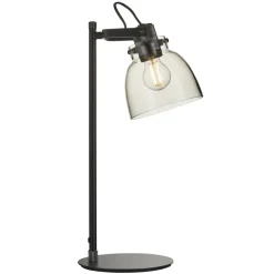 Urban Matte Black & Glass Desk Table Lamp