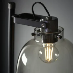 Urban Matte Black & Glass Task Floor Lamp