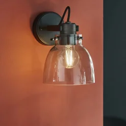 Urban Matte Black & Glass Task Wall Light