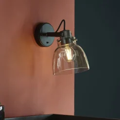 Urban Matte Black & Glass Task Wall Light