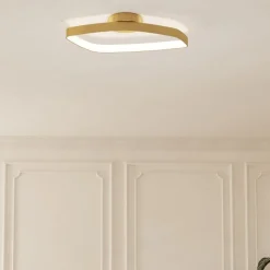 Vallerosa Gold LED Flush Ceiling Light