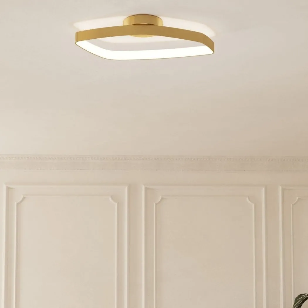 Vallerosa Gold LED Flush Ceiling Light