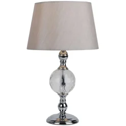Vanessa Polished Chrome & Glass Table Lamp