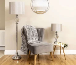 Vanessa Polished Chrome & Glass Table Lamp