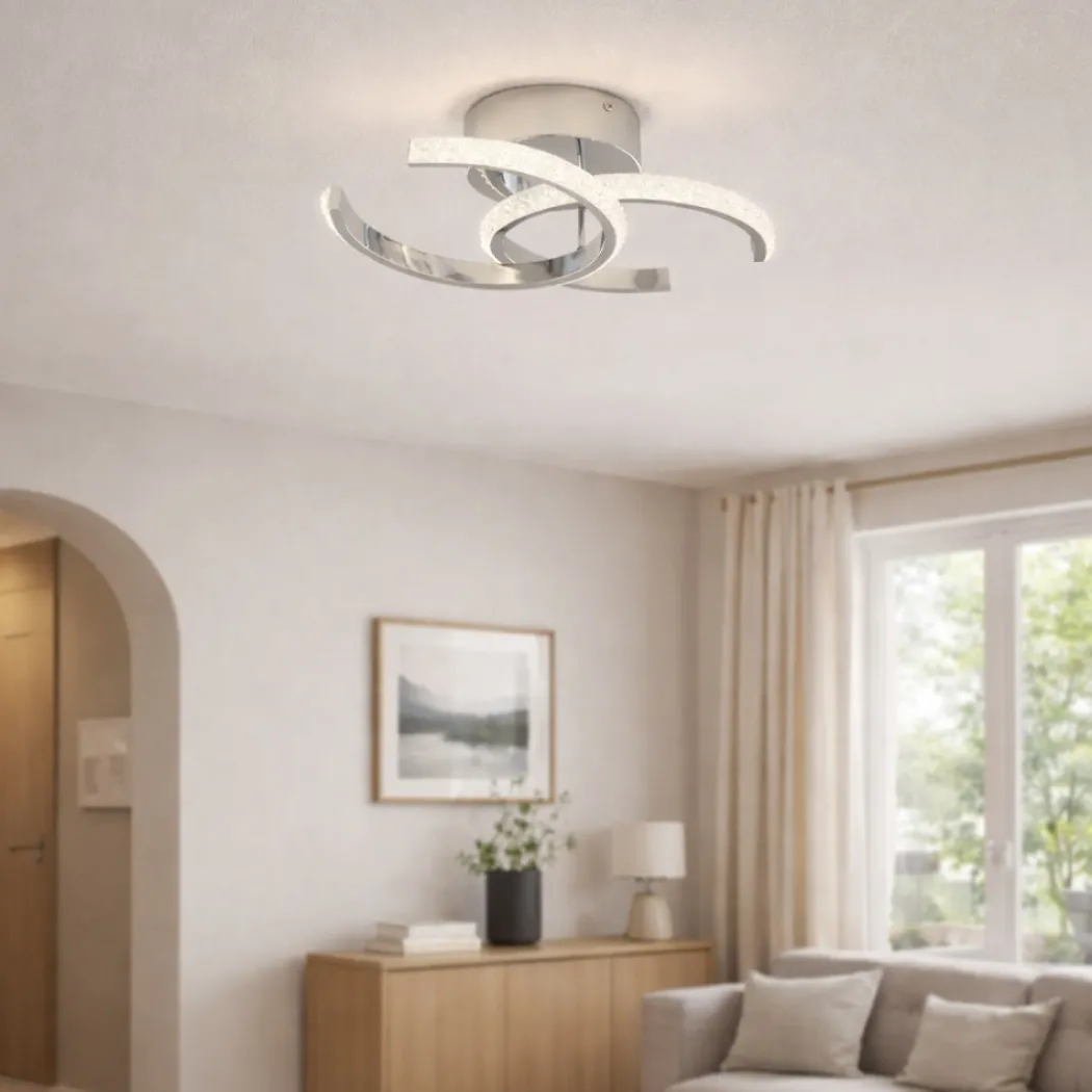 Veloria Chrome LED Flush Ceiling Light