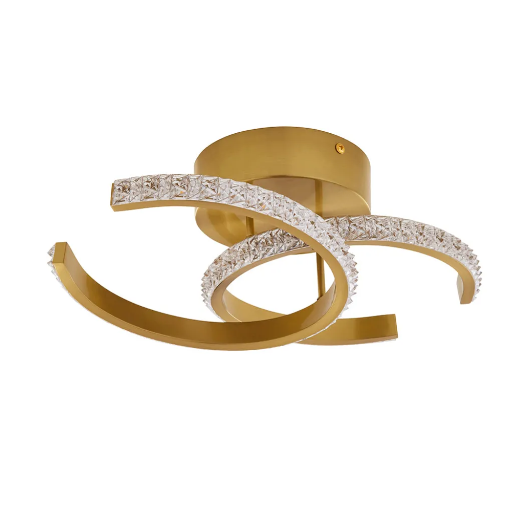 Veloria Satin Brass LED Flush Ceiling Light