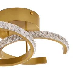 Veloria Satin Brass LED Flush Ceiling Light