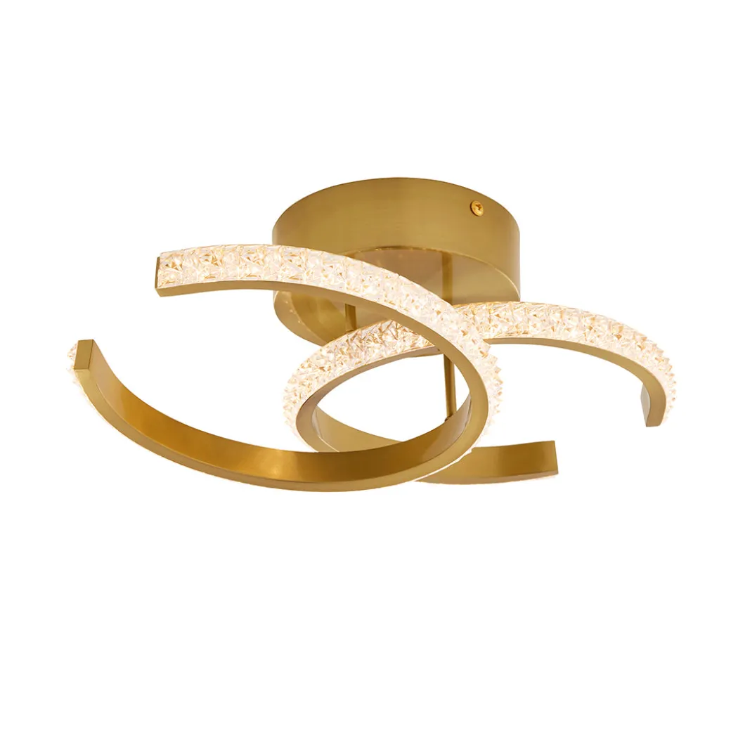 Veloria Satin Brass LED Flush Ceiling Light