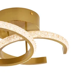 Veloria Satin Brass LED Flush Ceiling Light