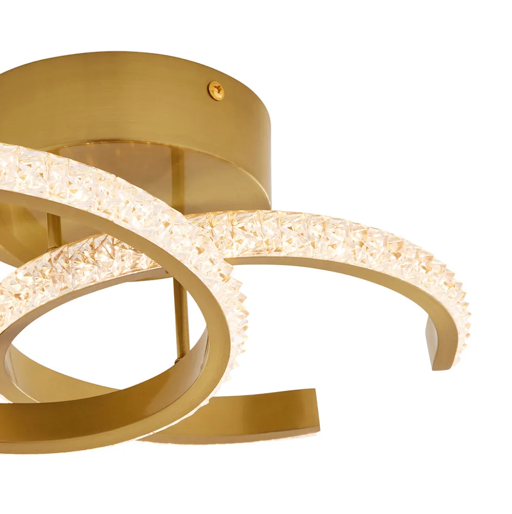 Veloria Satin Brass LED Flush Ceiling Light