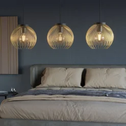Venezuela 3 Light Black & Gold Ceiling Pendant Bar
