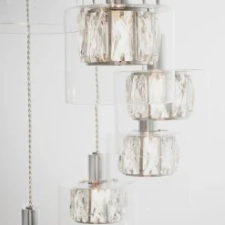 Verina 12-Light Chrome and Crystal Cluster Pendant Ceiling Light