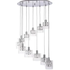 Verina 12-Light Chrome and Crystal Cluster Pendant Ceiling Light