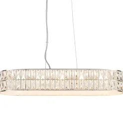 Verina Polished Chrome & Crystal LED Linear Pendant Ceiling Light