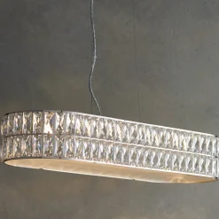 Verina Polished Chrome & Crystal LED Linear Pendant Ceiling Light
