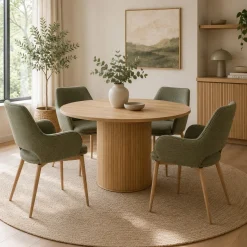 Vermont 1200mm Round Table 4 Sage Sydney Chairs
