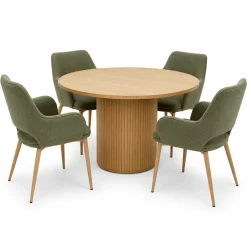 Vermont 1200mm Round Table 4 Sage Sydney Chairs