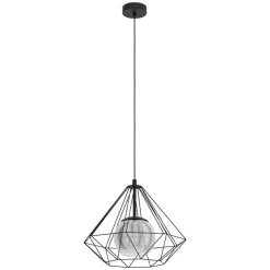 Vernham Opal and Black 1 Light Ceiling Pendant