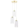 Vida 3-Light Satin Brass and Glass Cluster Pendant