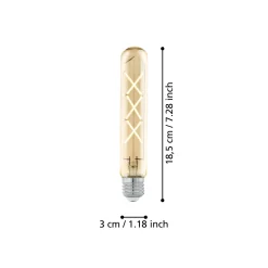 Vintage Tube 4W E27 LED 2200K Amber Bulb