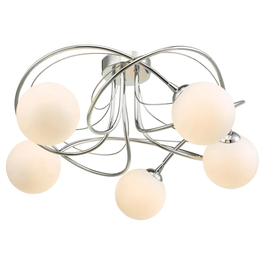 Violet 5-Light Polished Chrome Semi-Flush Ceiling Light