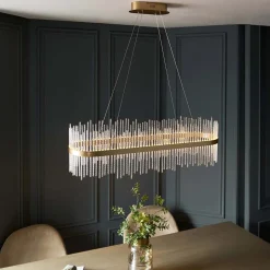 Virbrook LED Gold Linear Pendant Ceiling Light