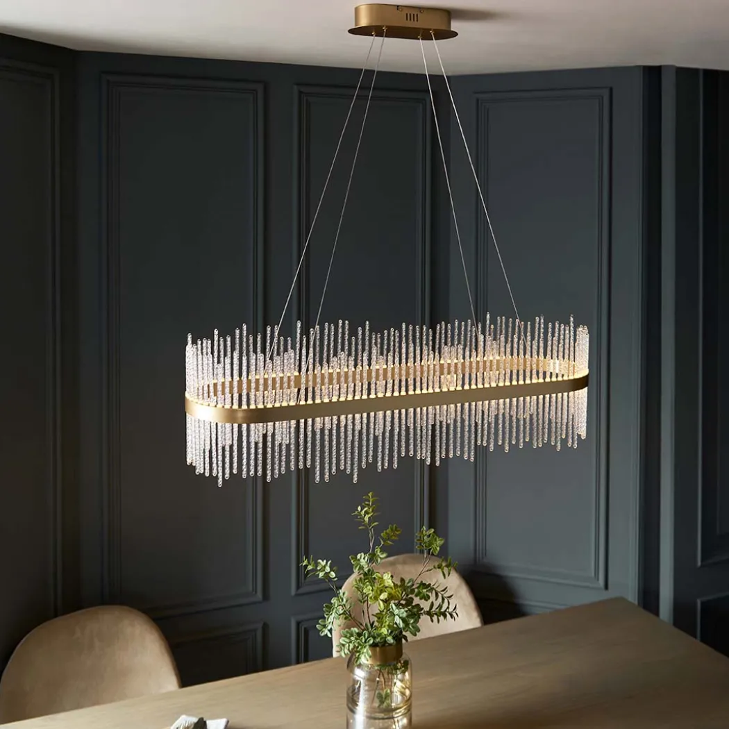 Virbrook LED Gold Linear Pendant Ceiling Light