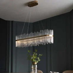 Virbrook LED Gold Linear Pendant Ceiling Light