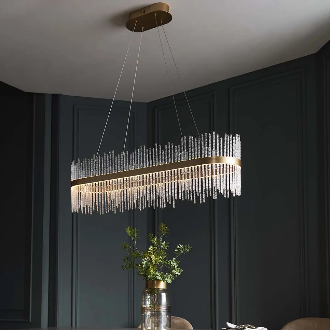 Virbrook LED Gold Linear Pendant Ceiling Light