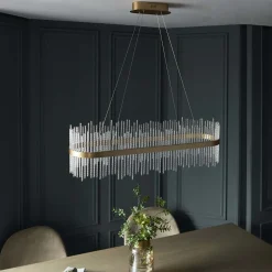 Virbrook LED Gold Linear Pendant Ceiling Light