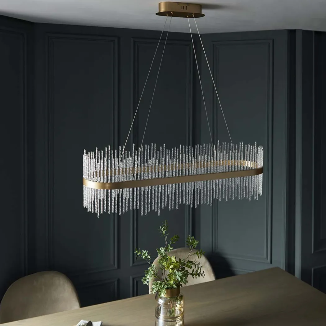 Virbrook LED Gold Linear Pendant Ceiling Light