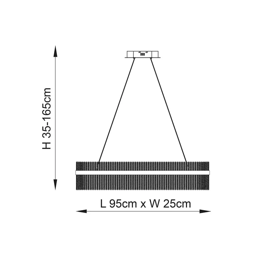 Virbrook LED Gold Linear Pendant Ceiling Light