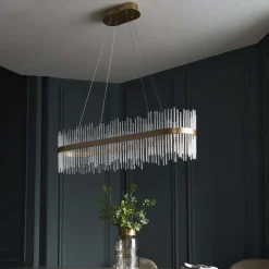 Virbrook LED Gold Linear Pendant Ceiling Light
