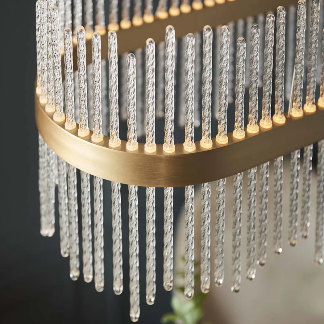 Virbrook LED Gold Linear Pendant Ceiling Light